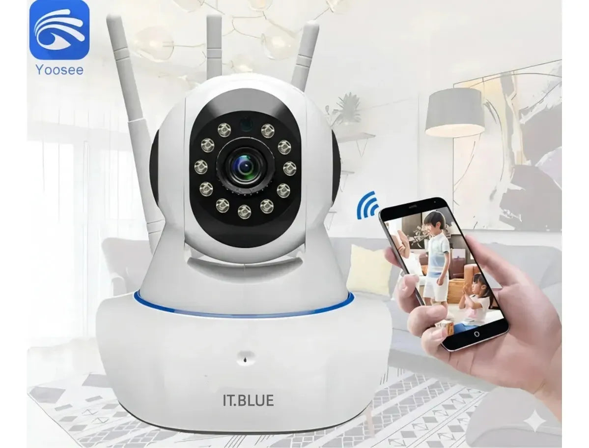 Cámara De Seguridad Ip Wifi Robot 1080P Full Hd 360° 3 Antenas